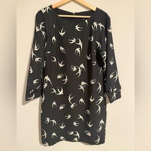 Banana Republic Navy and White Bird Print Dress (4)